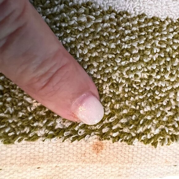 Sears Bath Towels USA Set of 2 MCM 70s Green Sculpted Floral Tapestry Fringe - Picture 9 of 13